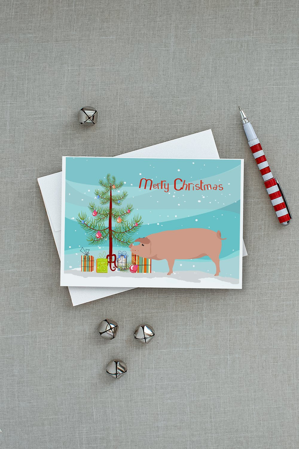 American Landrace Pig Christmas Greeting Cards and Envelopes Pack of 8 - the-store.com