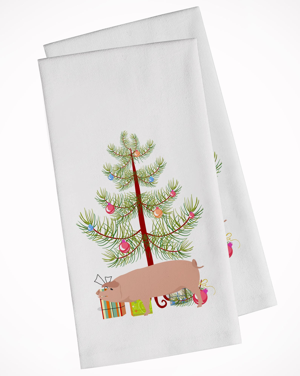 American Landrace Pig Christmas White Kitchen Towel Set of 2 BB9299WTKT by Caroline&#39;s Treasures