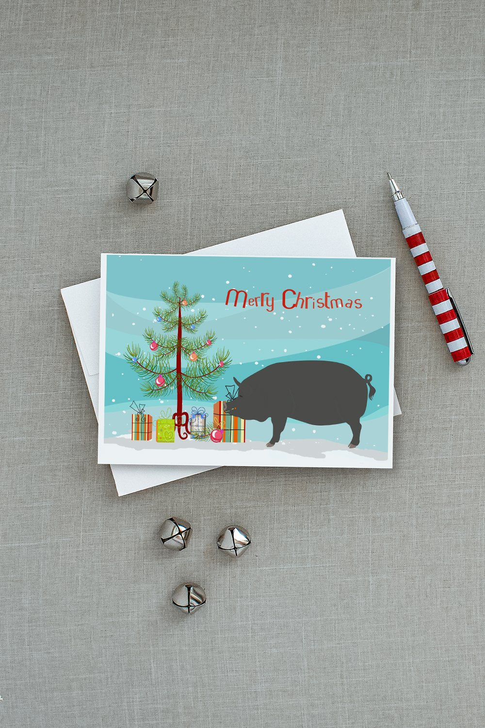 Berkshire Pig Christmas Greeting Cards and Envelopes Pack of 8 - the-store.com