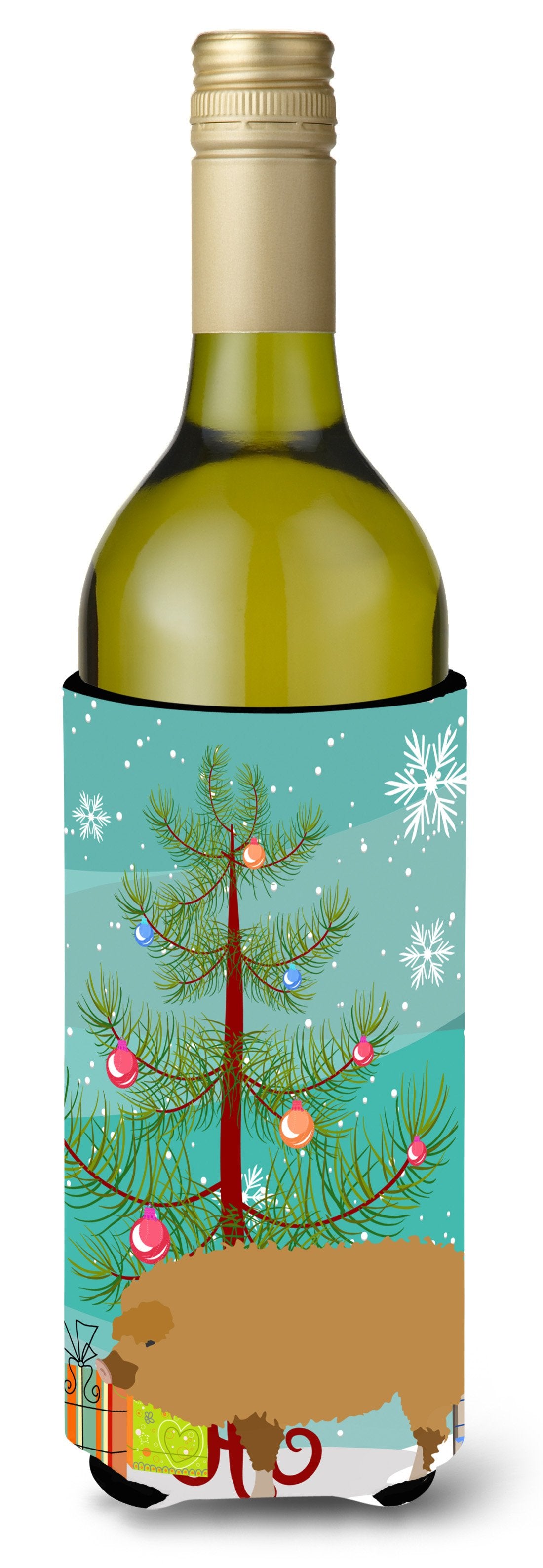 Hungarian Mangalica Pig Christmas Wine Bottle Beverge Insulator Hugger BB9301LITERK by Caroline&#39;s Treasures