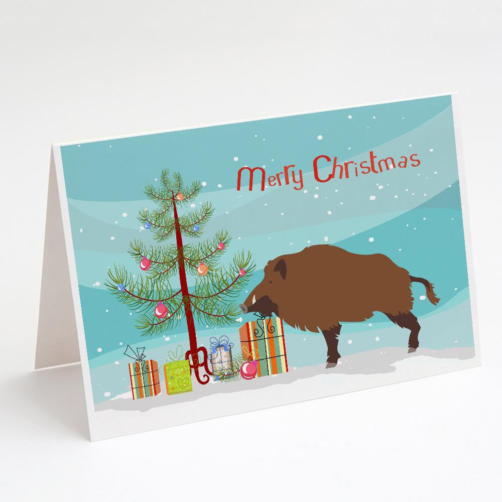 Buy this Wild Boar Pig Christmas Greeting Cards and Envelopes Pack of 8