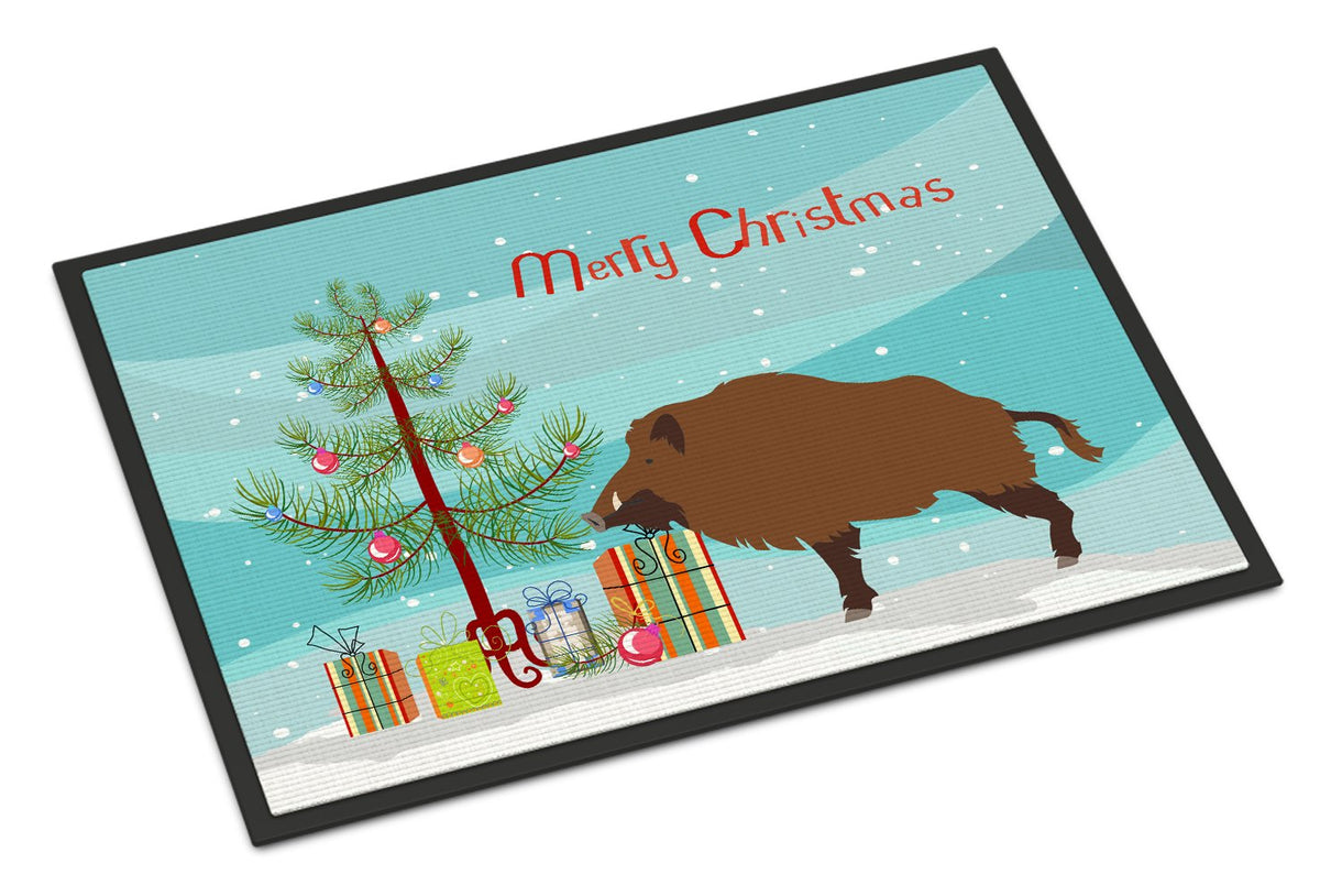 Wild Boar Pig Christmas Indoor or Outdoor Mat 24x36 BB9303JMAT by Caroline&#39;s Treasures