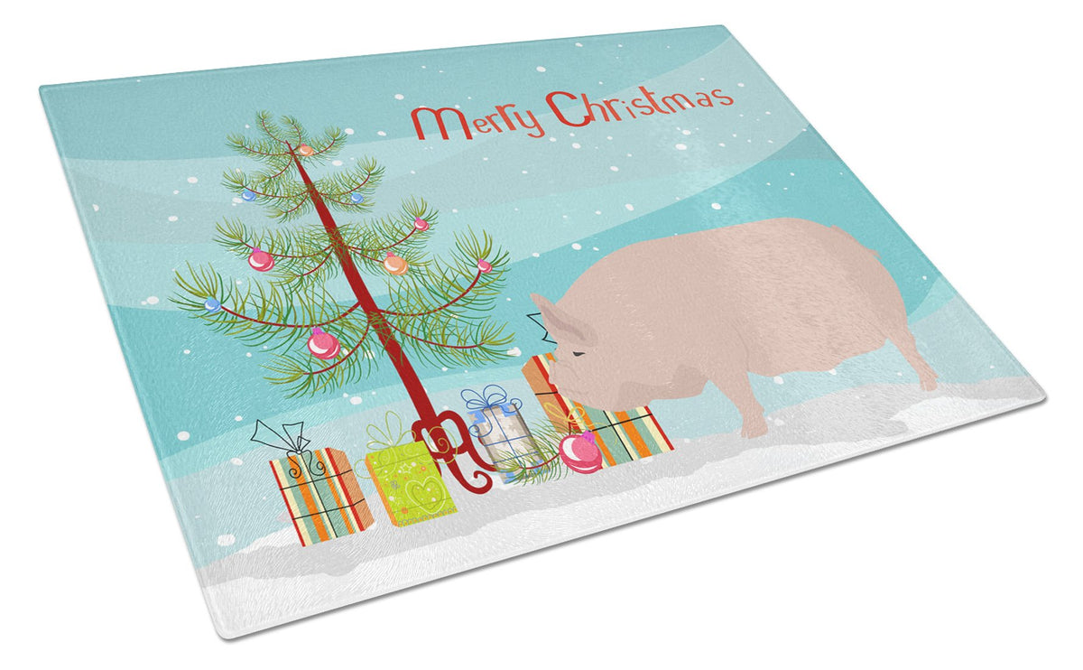 Welsh Pig Christmas Glass Cutting Board Large BB9304LCB by Caroline&#39;s Treasures