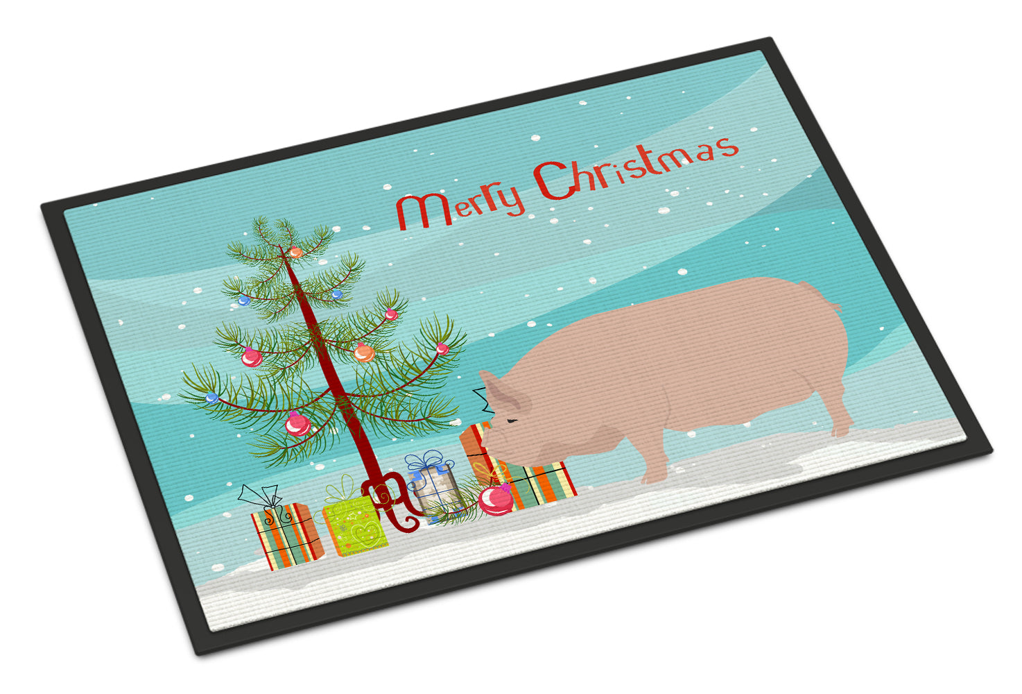 Welsh Pig Christmas Indoor or Outdoor Mat 18x27 BB9304MAT - the-store.com