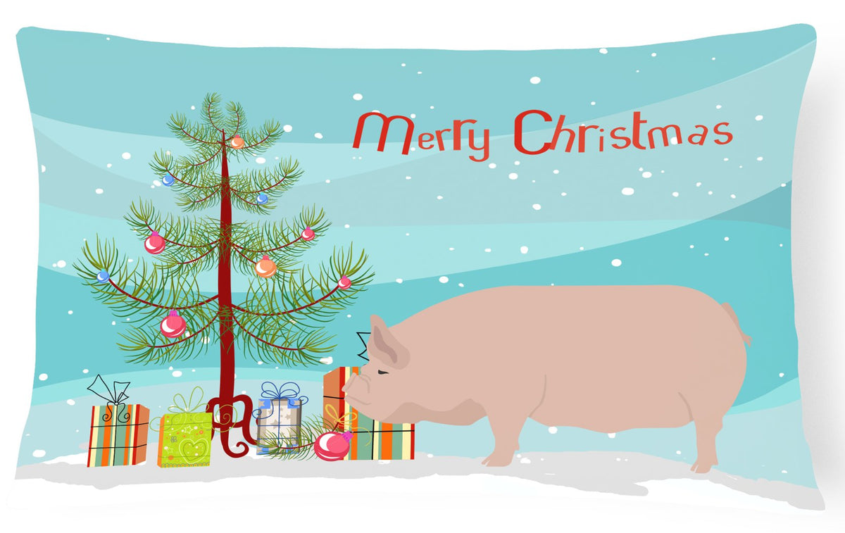 Welsh Pig Christmas Canvas Fabric Decorative Pillow BB9304PW1216 by Caroline&#39;s Treasures