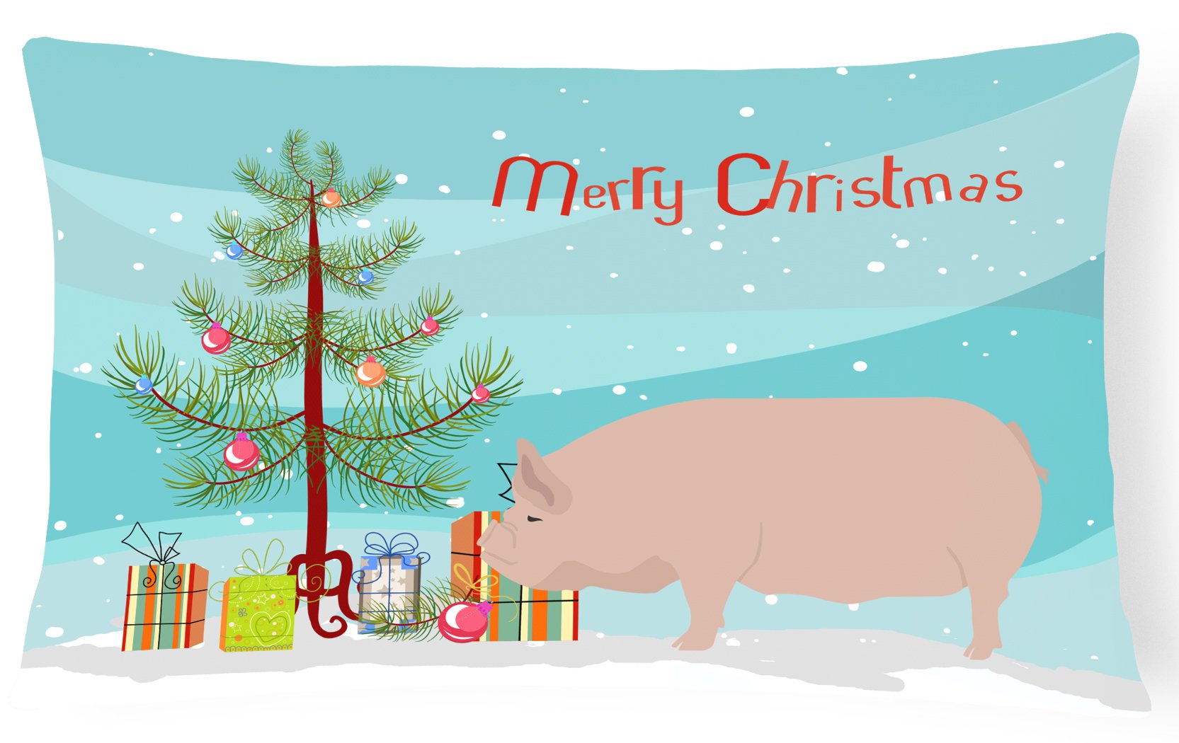 Welsh Pig Christmas Canvas Fabric Decorative Pillow BB9304PW1216 by Caroline's Treasures