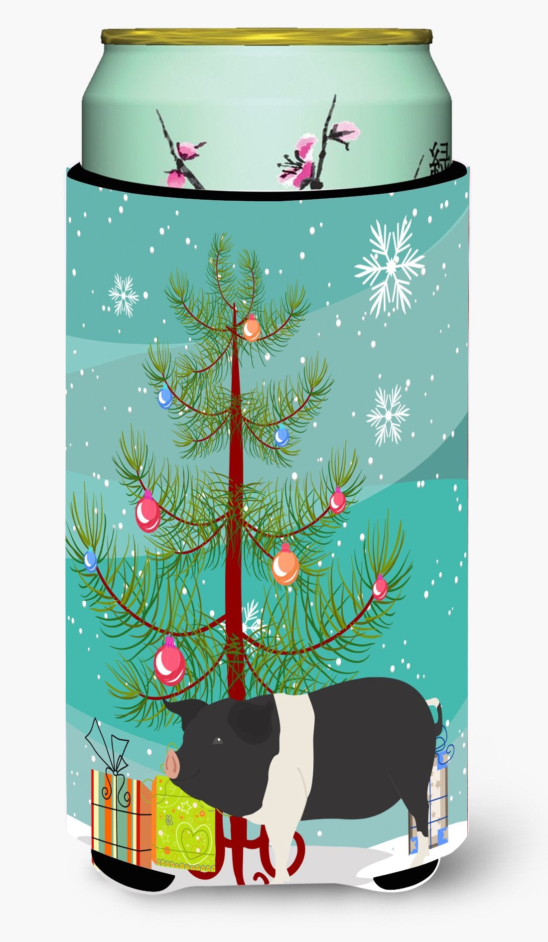 Hampshire Pig Christmas Tall Boy Beverage Insulator Hugger BB9306TBC by Caroline&#39;s Treasures