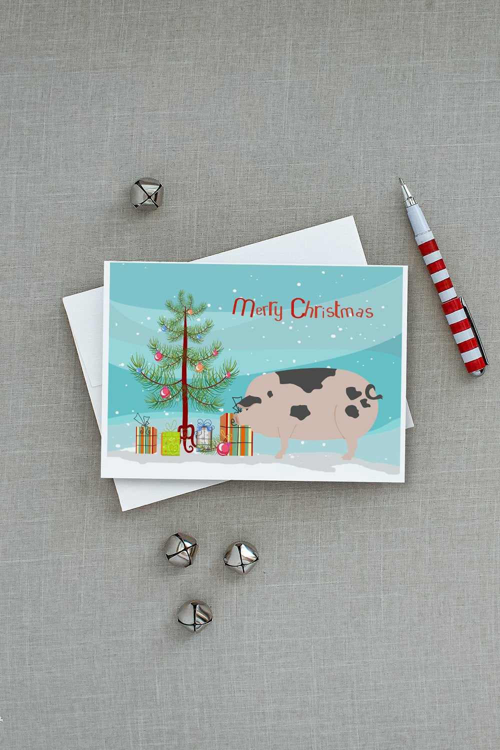 Gloucester Old Spot Pig Christmas Greeting Cards and Envelopes Pack of 8 - the-store.com