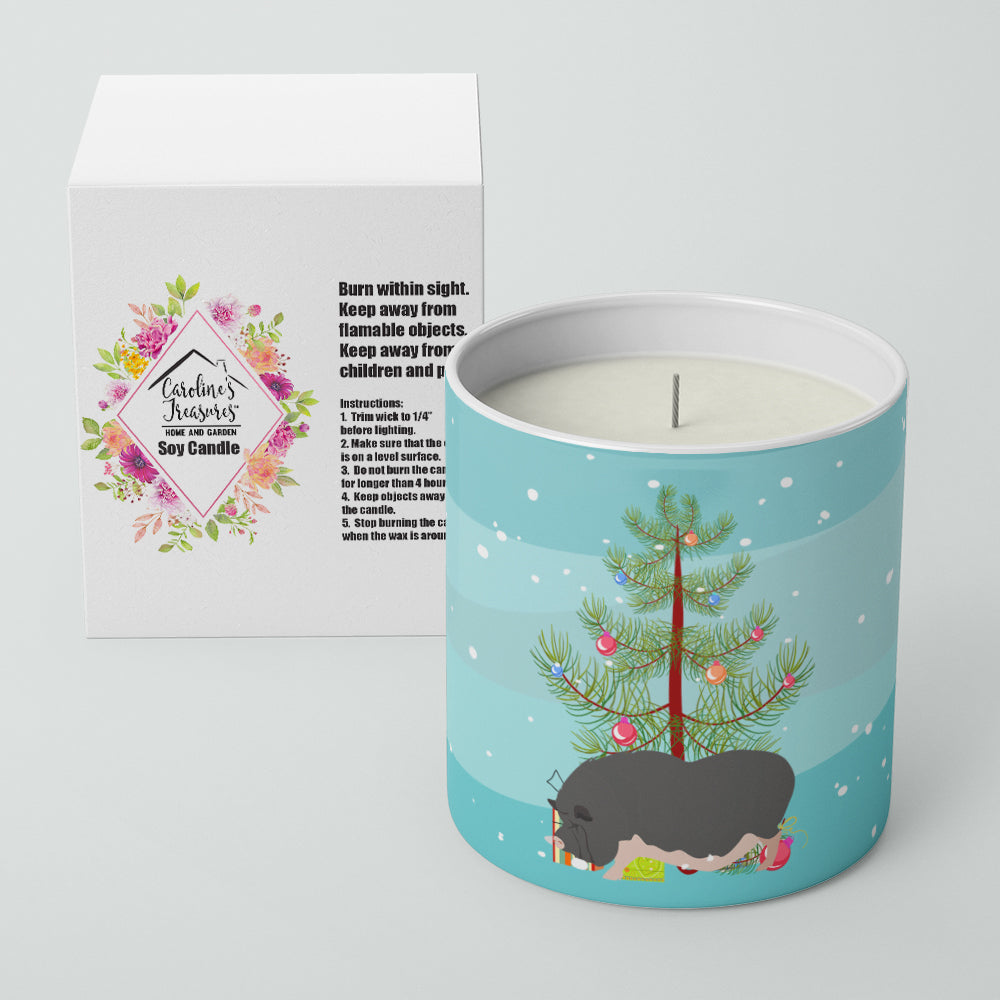 Vietnamese Pot-Bellied Pig Christmas 10 oz Decorative Soy Candle - the-store.com