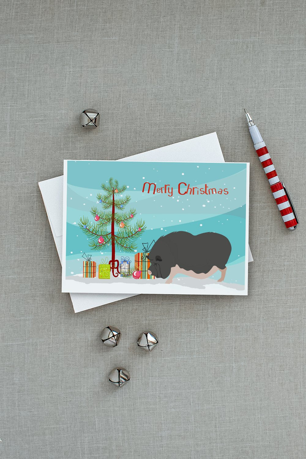 Vietnamese Pot-Bellied Pig Christmas Greeting Cards and Envelopes Pack of 8 - the-store.com