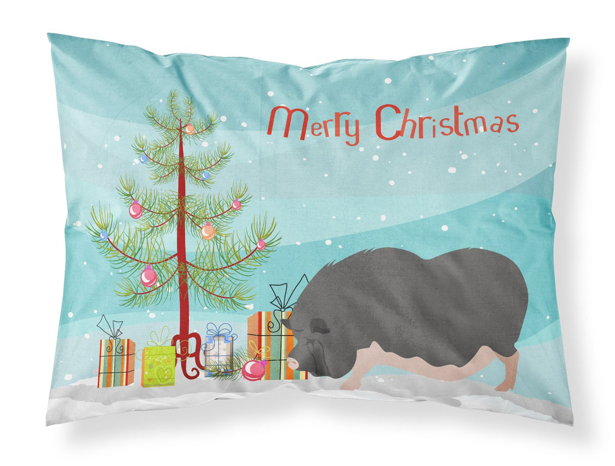 Vietnamese Pot-Bellied Pig Christmas Fabric Standard Pillowcase BB9308PILLOWCASE by Caroline&#39;s Treasures