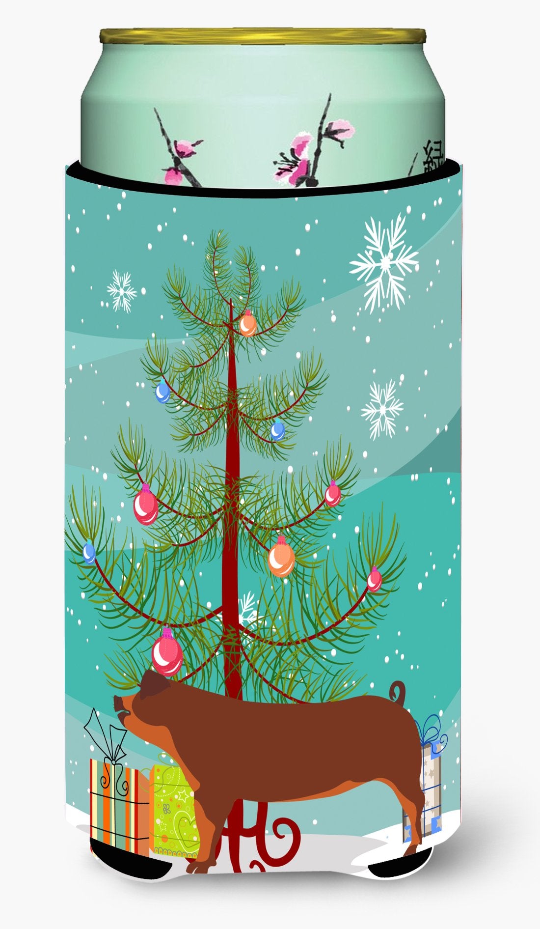 Duroc Pig Christmas Tall Boy Beverage Insulator Hugger BB9309TBC by Caroline&#39;s Treasures