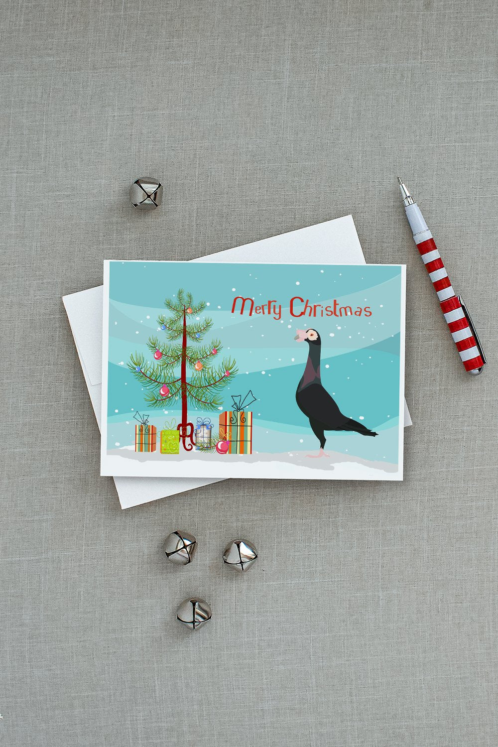 English Carrier Pigeon Christmas Greeting Cards and Envelopes Pack of 8 - the-store.com
