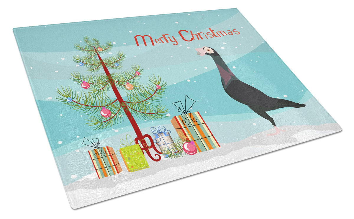 English Carrier Pigeon Christmas Glass Cutting Board Large BB9312LCB by Caroline&#39;s Treasures