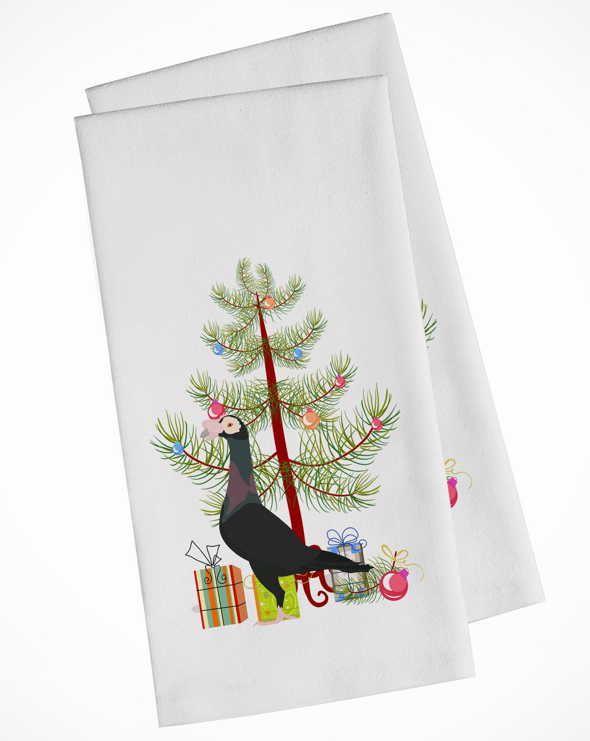 English Carrier Pigeon Christmas White Kitchen Towel Set of 2 BB9312WTKT by Caroline&#39;s Treasures