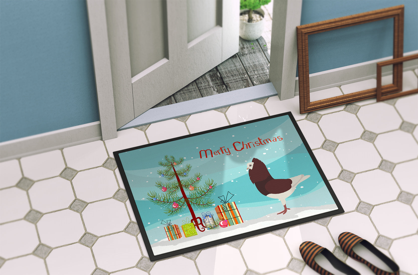Capuchin Red Pigeon Christmas Indoor or Outdoor Mat 18x27 BB9315MAT - the-store.com