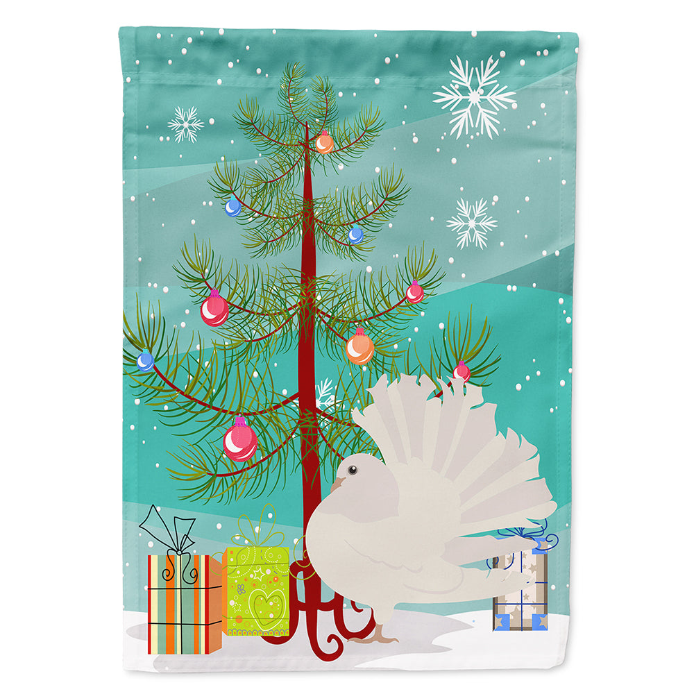 Silver Fantail Pigeon Christmas Flag Canvas House Size BB9317CHF  the-store.com.