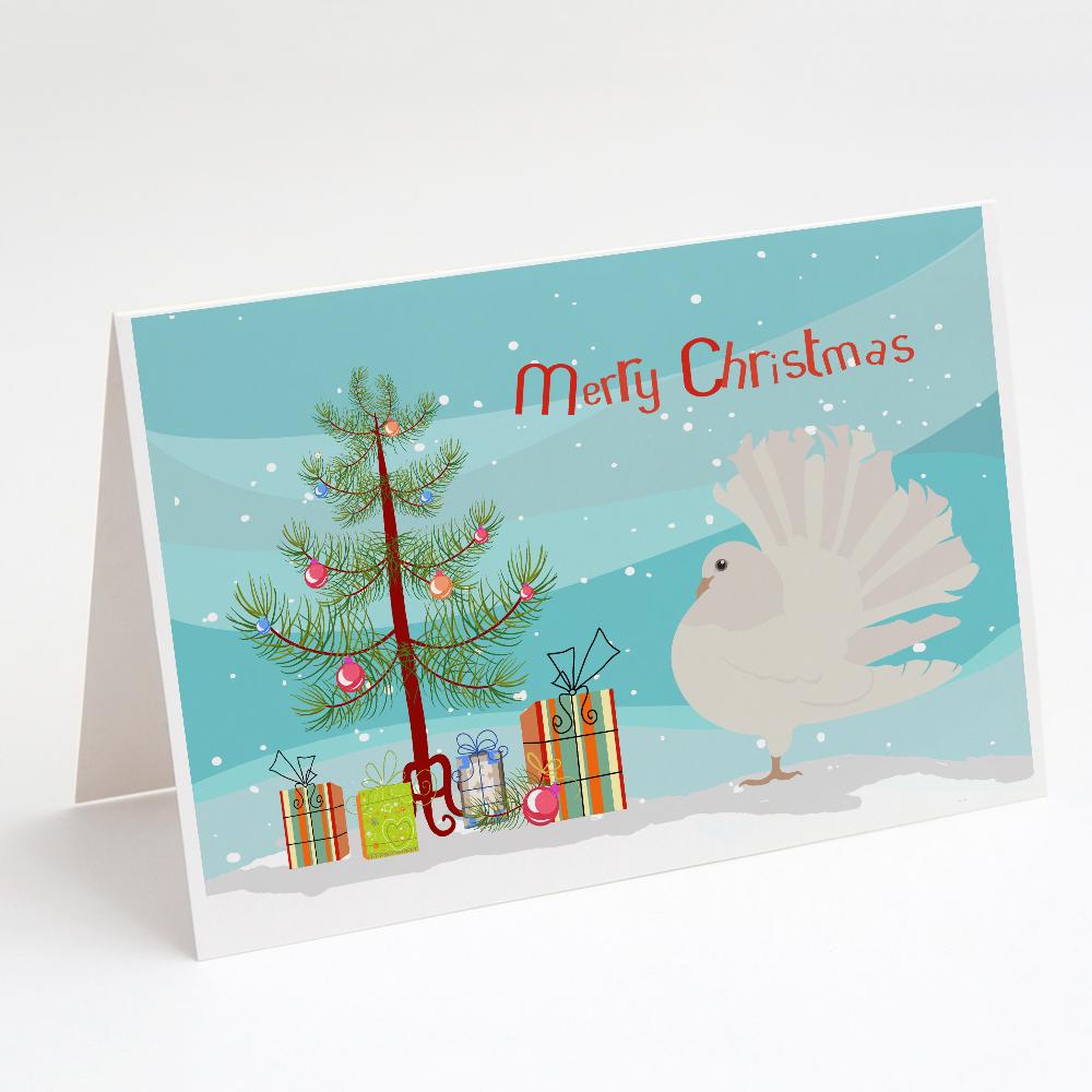 Buy this Silver Fantail Pigeon Christmas Greeting Cards and Envelopes Pack of 8
