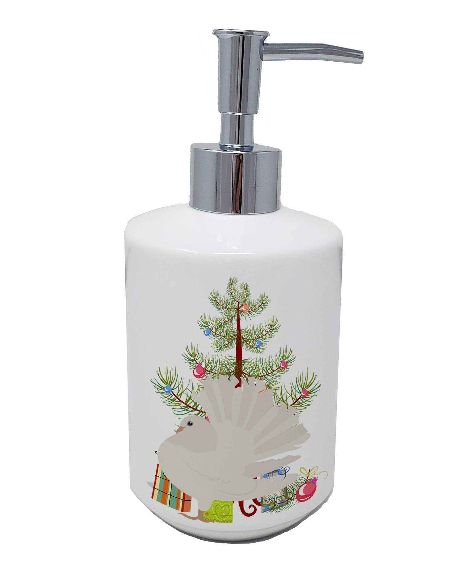 Buy this Silver Fantail Pigeon Christmas Ceramic Soap Dispenser