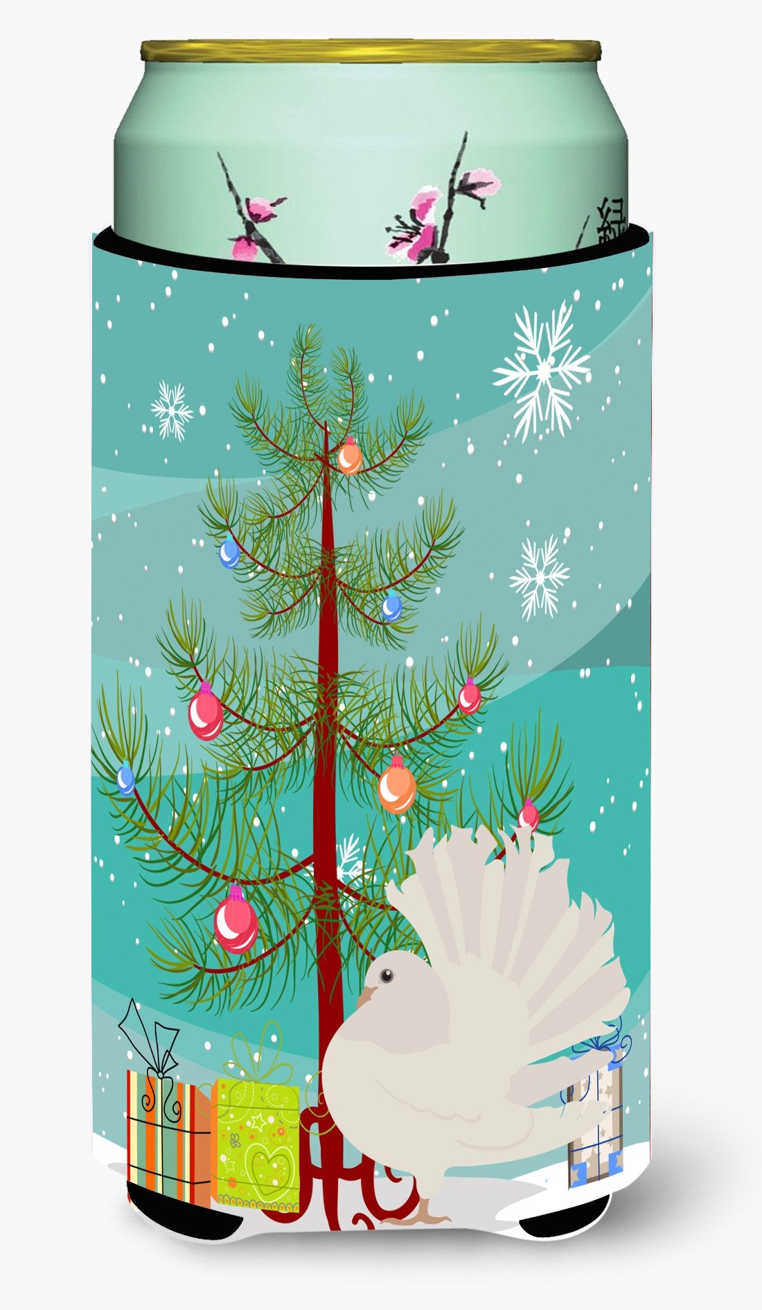 Silver Fantail Pigeon Christmas Tall Boy Beverage Insulator Hugger BB9317TBC by Caroline&#39;s Treasures