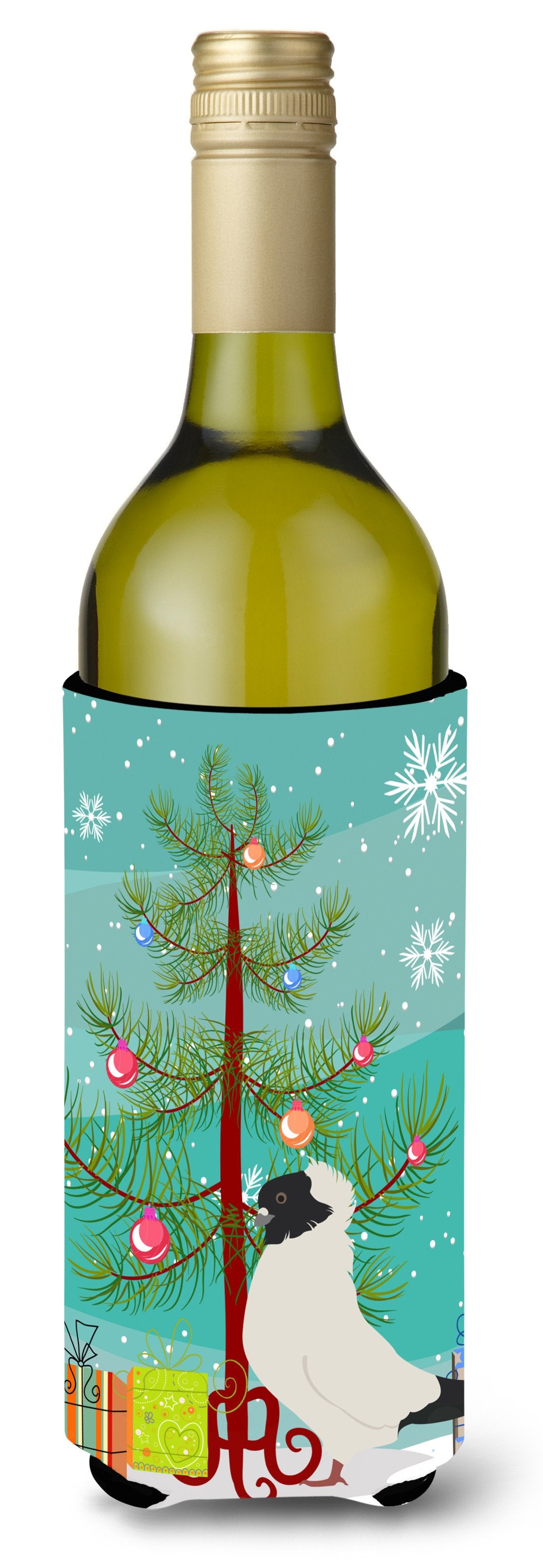 Nun Pigeon Christmas Wine Bottle Beverge Insulator Hugger BB9319LITERK by Caroline&#39;s Treasures