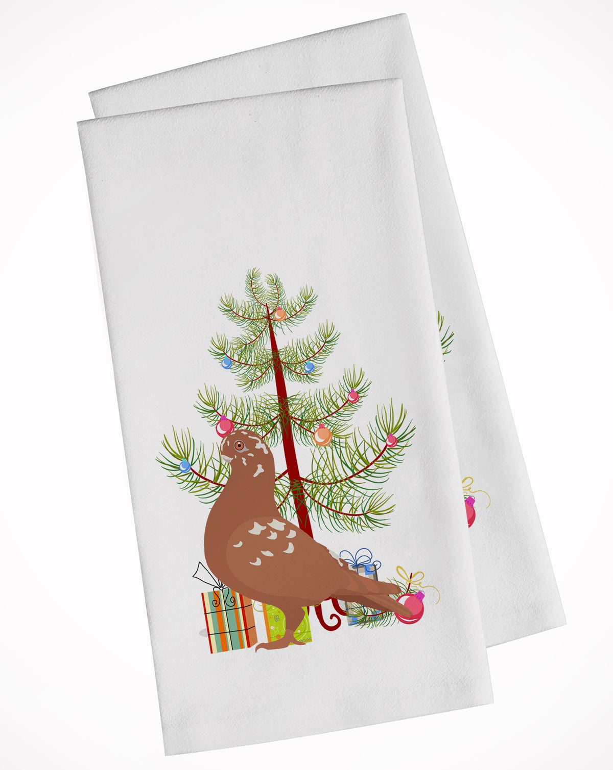 African Owl Pigeon Christmas White Kitchen Towel Set of 2 BB9320WTKT by Caroline&#39;s Treasures