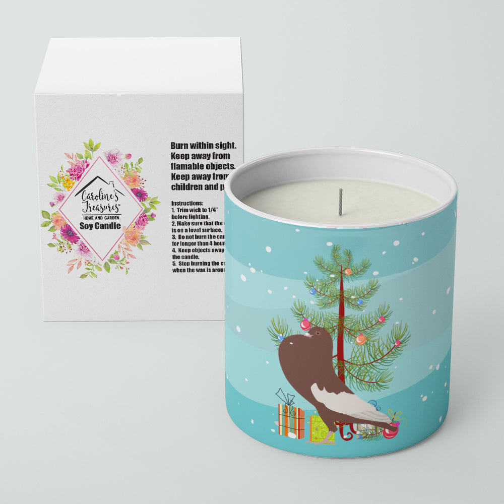 English Pouter Pigeon Christmas 10 oz Decorative Soy Candle - the-store.com