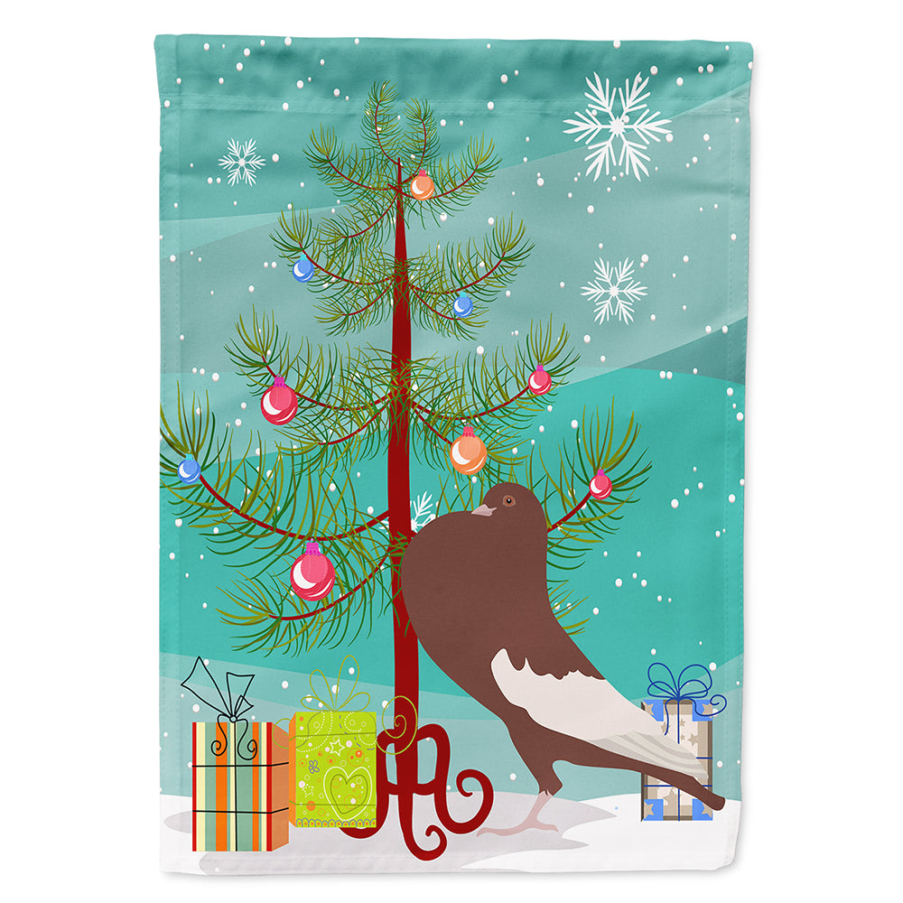 English Pouter Pigeon Christmas Flag Canvas House Size BB9321CHF  the-store.com.