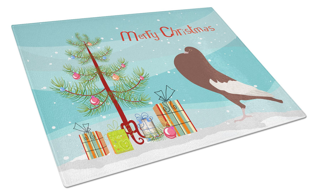 English Pouter Pigeon Christmas Glass Cutting Board Large BB9321LCB by Caroline&#39;s Treasures