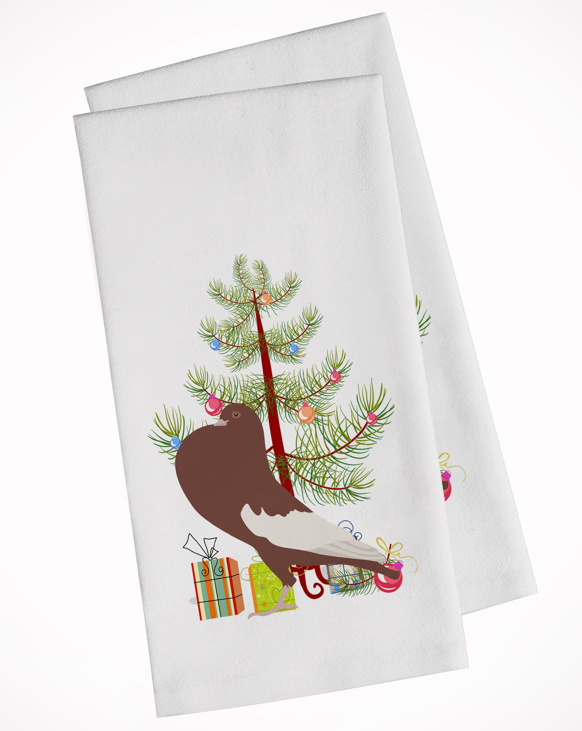 English Pouter Pigeon Christmas White Kitchen Towel Set of 2 BB9321WTKT by Caroline&#39;s Treasures