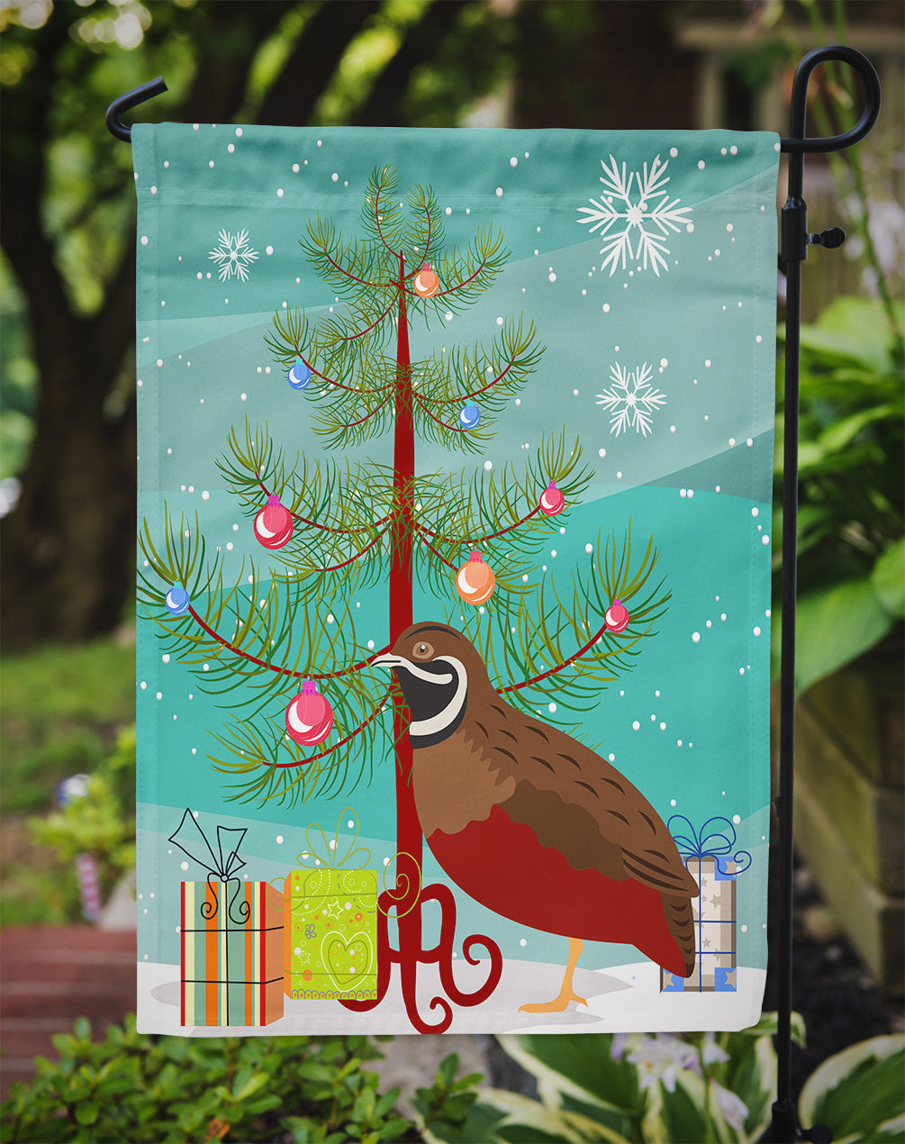 Chinese Painted or King Quail Christmas Flag Garden Size BB9323GF  the-store.com.
