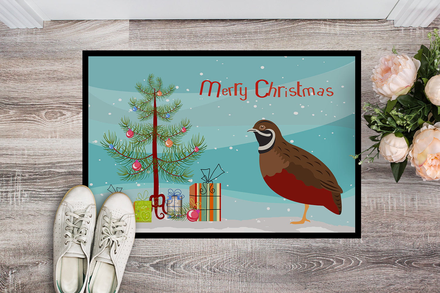 Chinese Painted or King Quail Christmas Indoor or Outdoor Mat 18x27 BB9323MAT - the-store.com