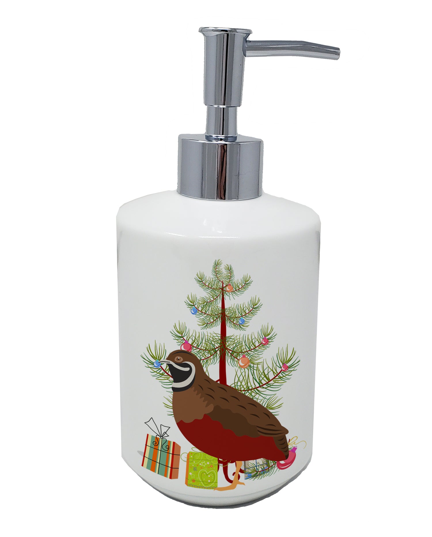 Buy this Chinese Painted or King Quail Christmas Ceramic Soap Dispenser