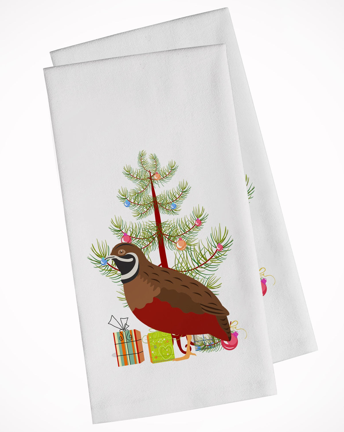 Chinese Painted or King Quail Christmas White Kitchen Towel Set of 2 BB9323WTKT by Caroline&#39;s Treasures