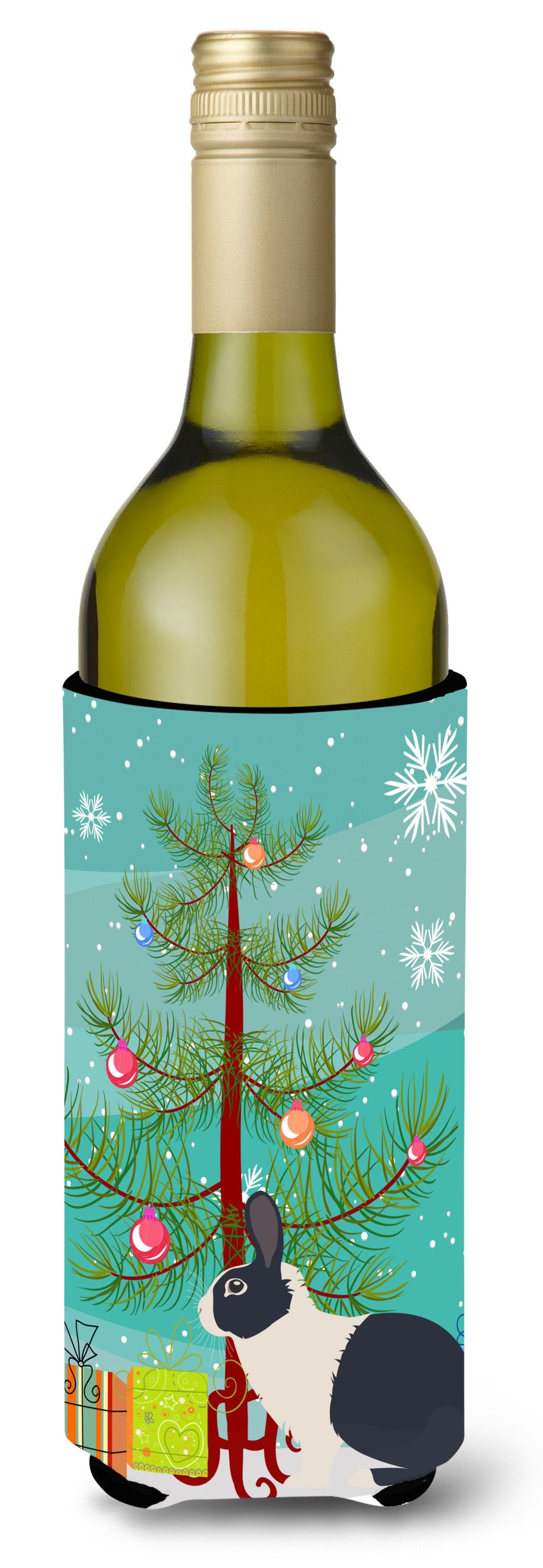 Dutch Rabbit Christmas Wine Bottle Beverge Insulator Hugger BB9325LITERK by Caroline&#39;s Treasures