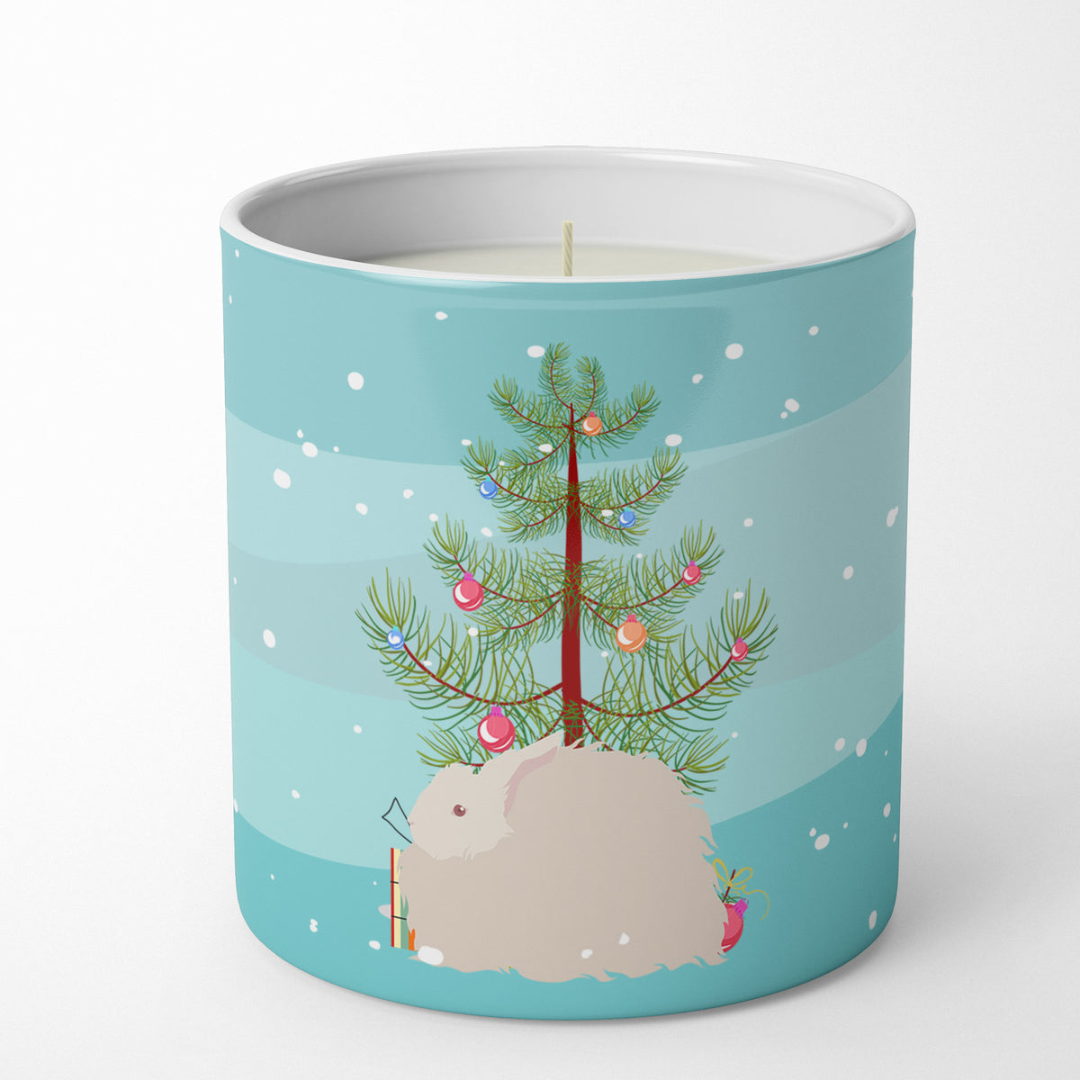 Buy this Fluffy Angora Rabbit Christmas 10 oz Decorative Soy Candle