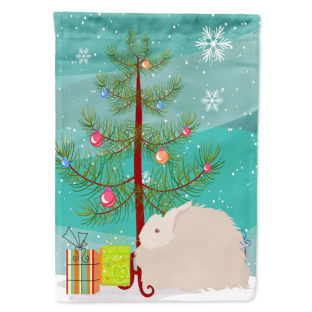 Fluffy Angora Rabbit Christmas Flag Canvas House Size BB9326CHF  the-store.com.