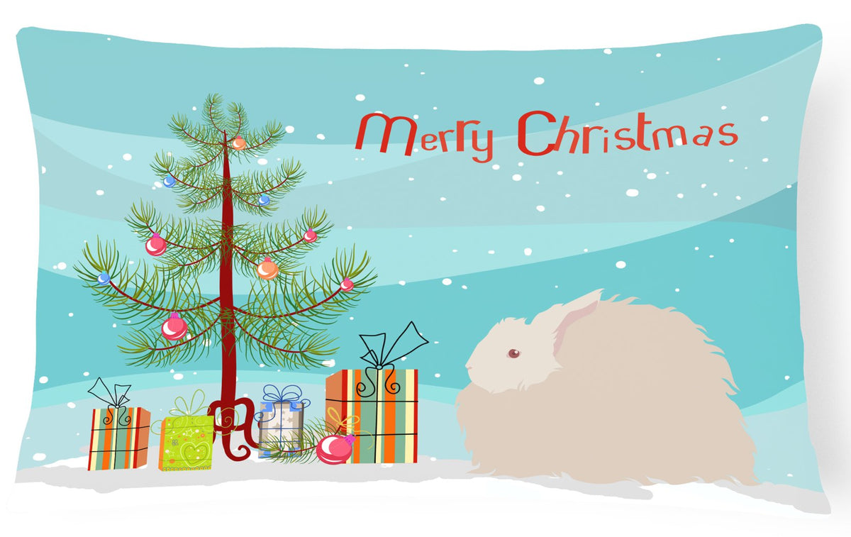 Fluffy Angora Rabbit Christmas Canvas Fabric Decorative Pillow BB9326PW1216 by Caroline&#39;s Treasures