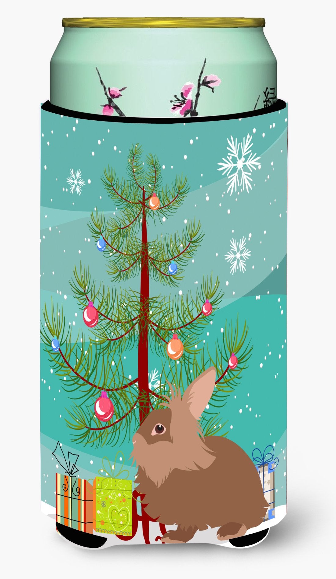 Lionhead Rabbit Christmas Tall Boy Beverage Insulator Hugger BB9327TBC by Caroline&#39;s Treasures