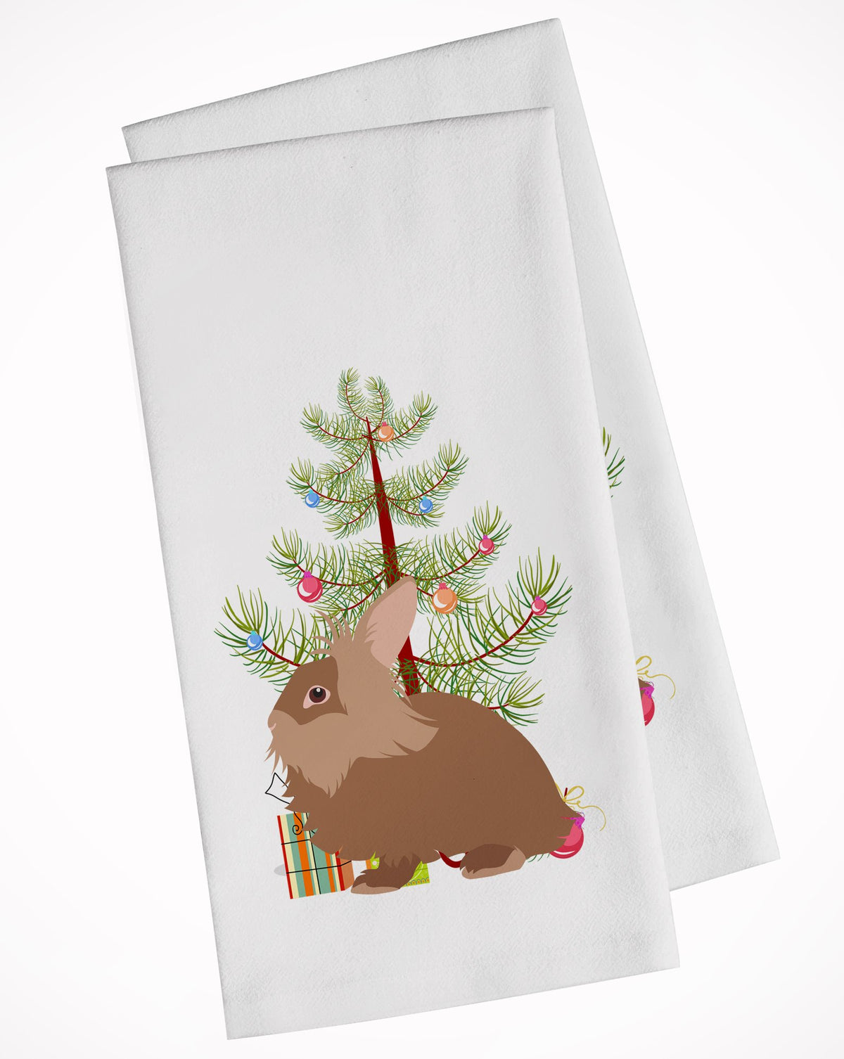 Lionhead Rabbit Christmas White Kitchen Towel Set of 2 BB9327WTKT by Caroline&#39;s Treasures