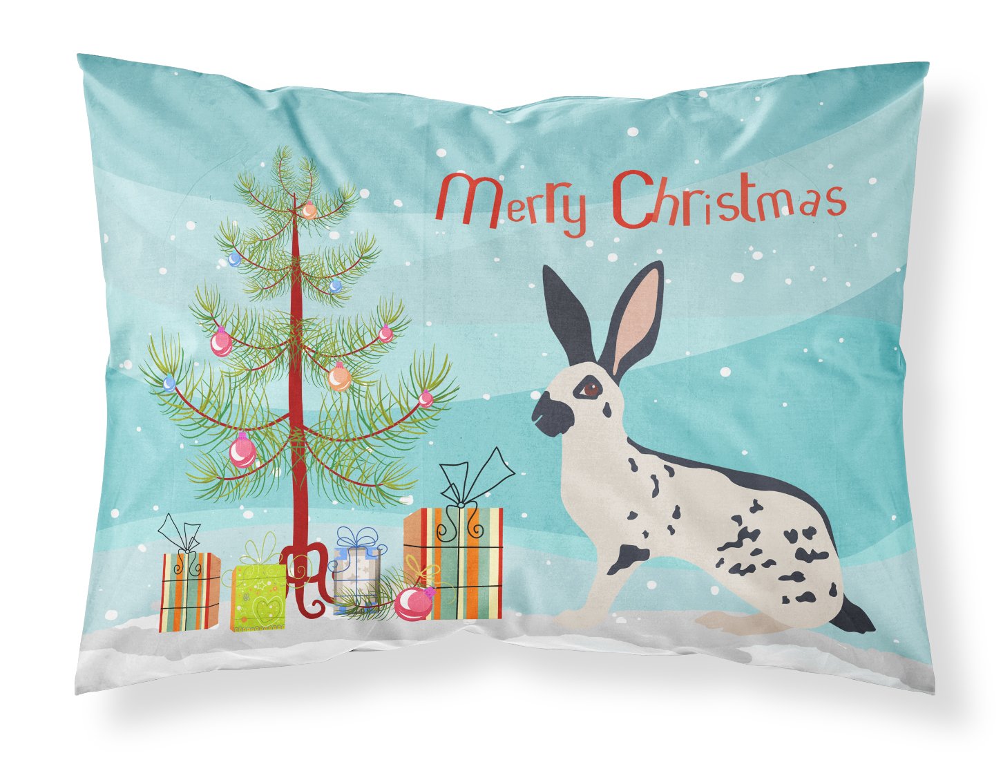 English Spot Rabbit Christmas Fabric Standard Pillowcase BB9328PILLOWCASE by Caroline's Treasures