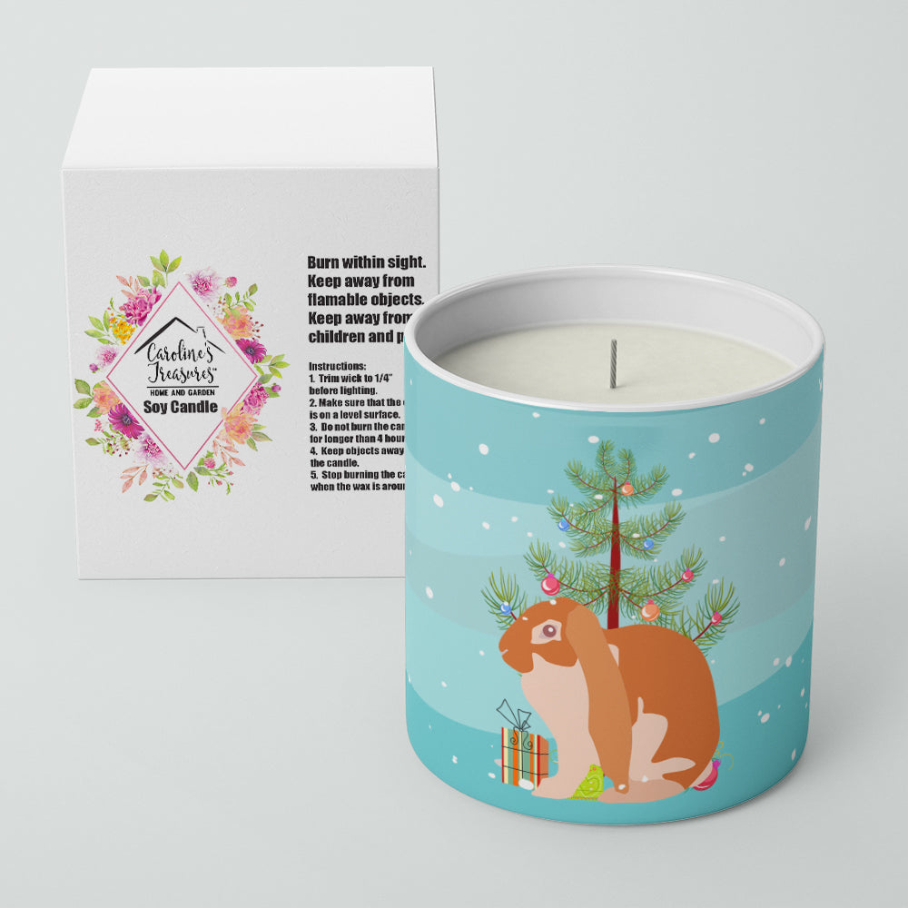 English Lop Rabbit Christmas 10 oz Decorative Soy Candle - the-store.com