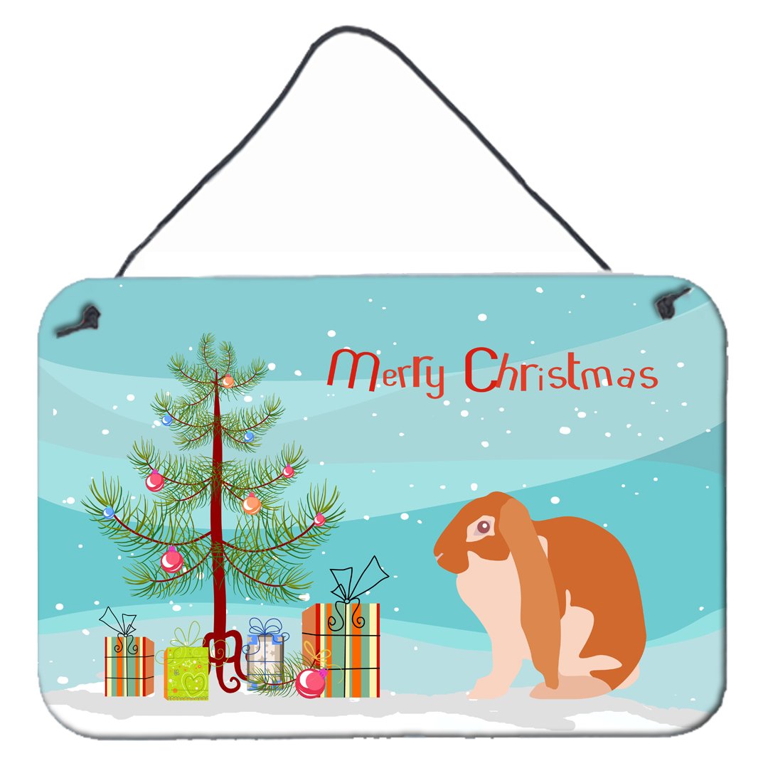 English Lop Rabbit Christmas Wall or Door Hanging Prints BB9329DS812 by Caroline&#39;s Treasures