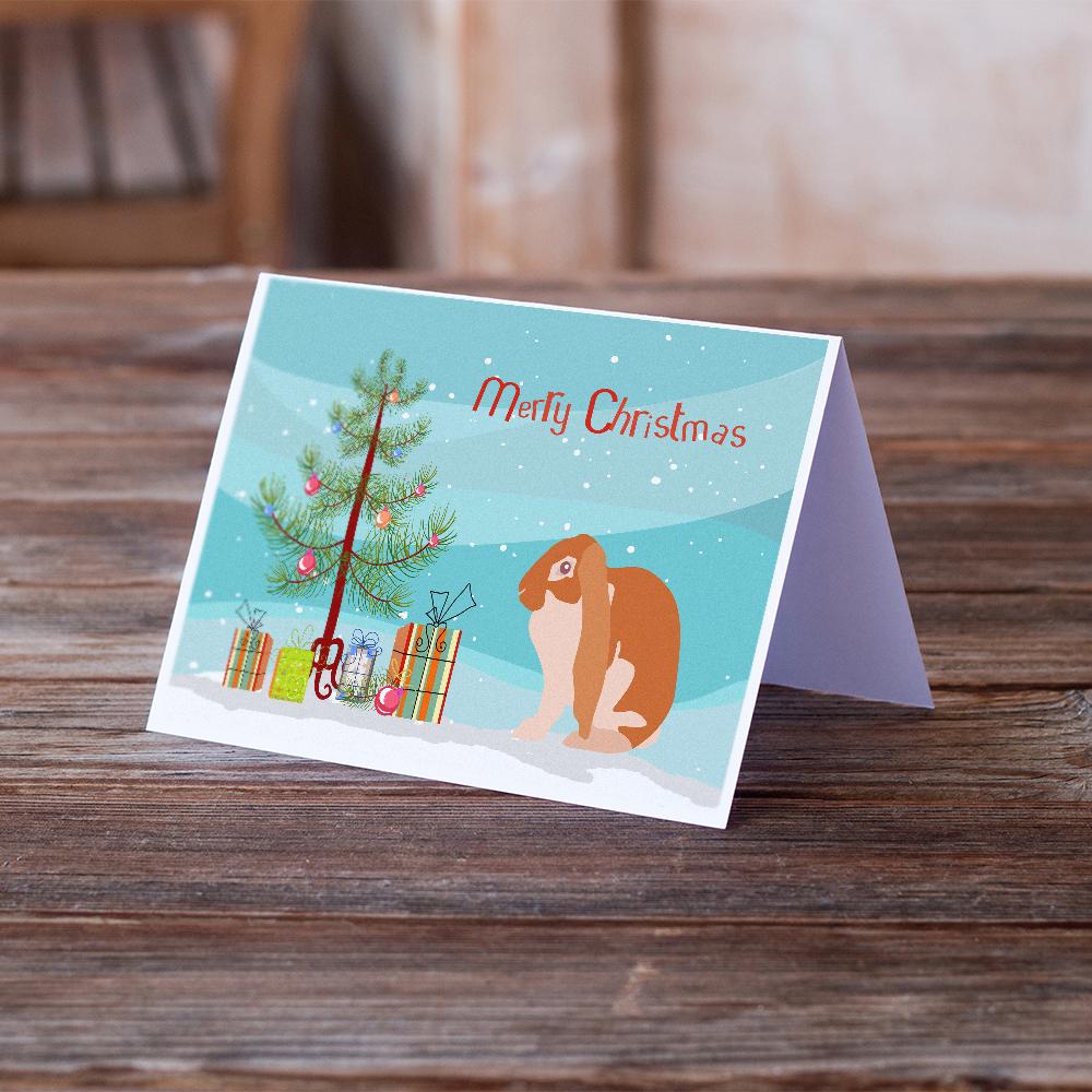 English Lop Rabbit Christmas Greeting Cards and Envelopes Pack of 8 - the-store.com