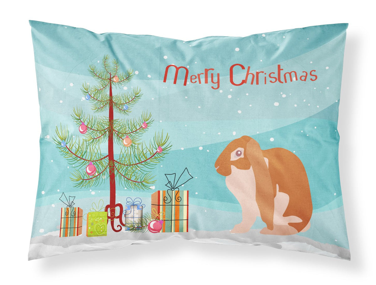 English Lop Rabbit Christmas Fabric Standard Pillowcase BB9329PILLOWCASE by Caroline&#39;s Treasures