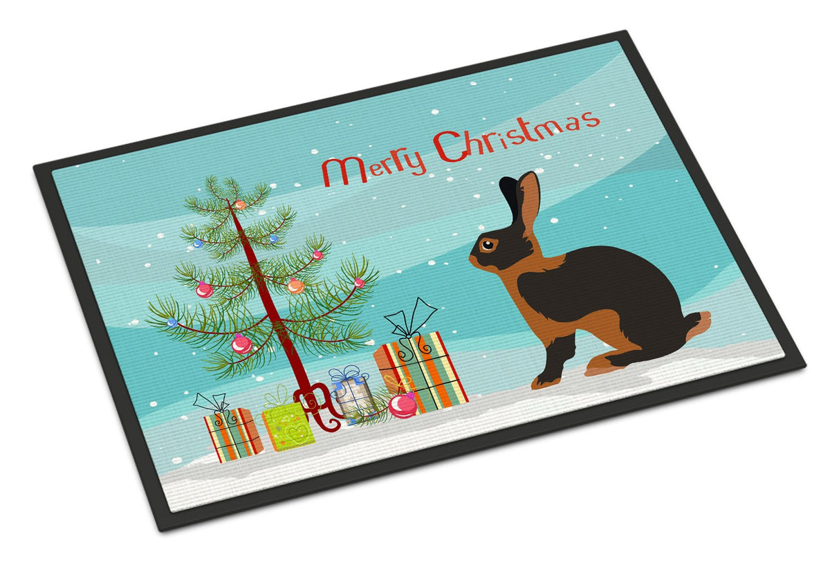Tan Rabbit Christmas Indoor or Outdoor Mat 24x36 BB9330JMAT by Caroline&#39;s Treasures