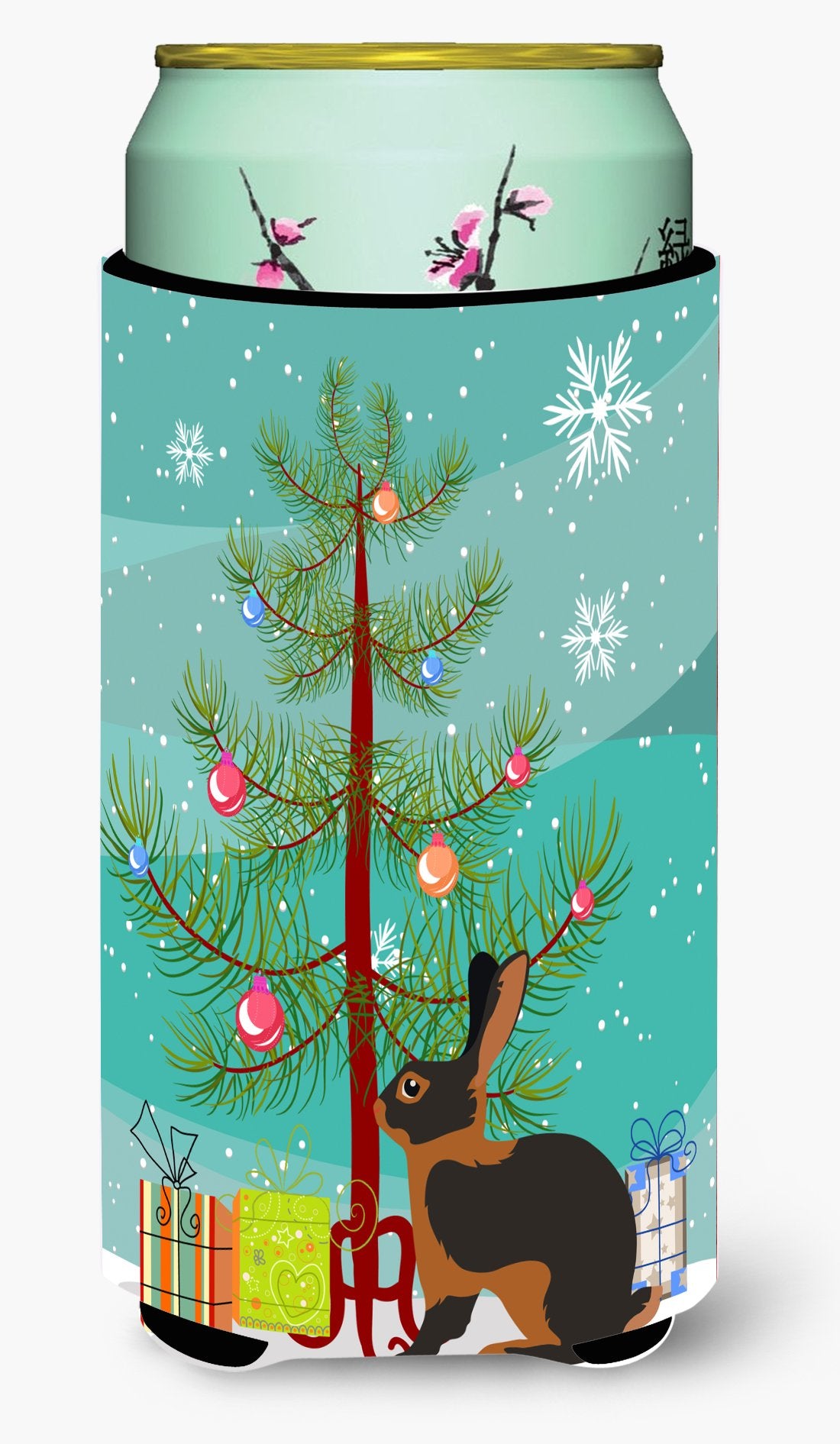 Tan Rabbit Christmas Tall Boy Beverage Insulator Hugger BB9330TBC by Caroline&#39;s Treasures