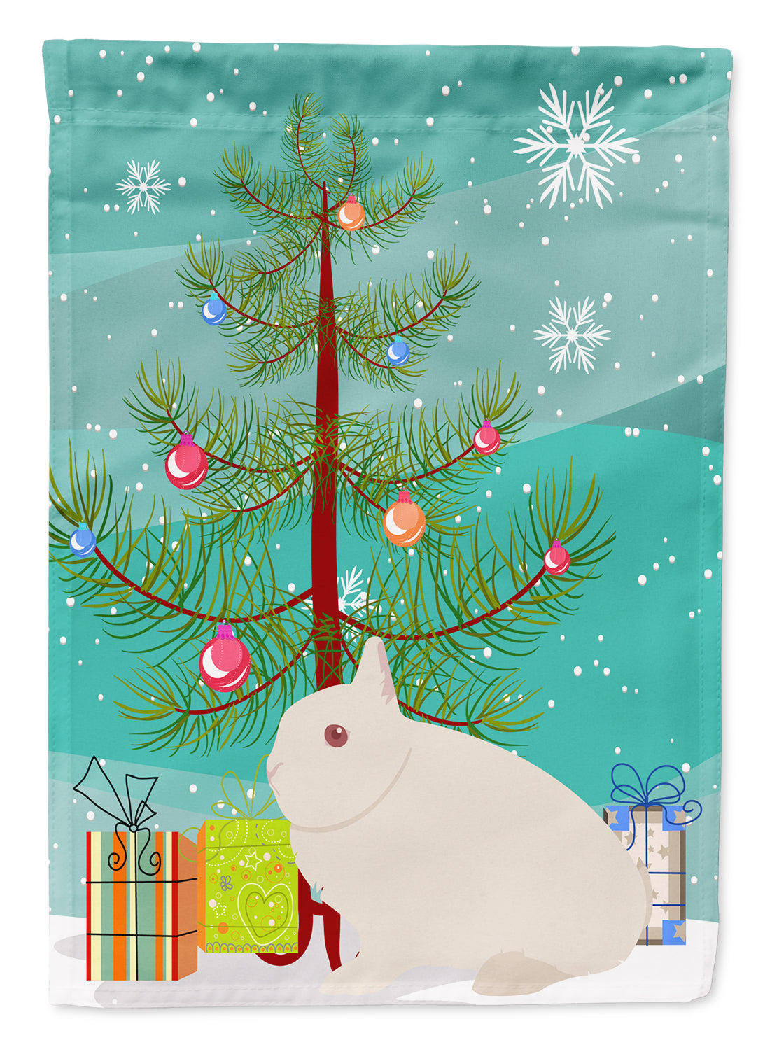 Hermelin Rabbit Christmas Flag Garden Size BB9331GF