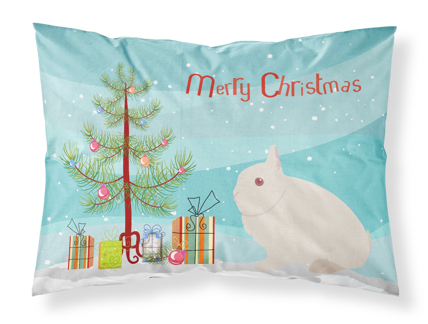 Hermelin Rabbit Christmas Fabric Standard Pillowcase BB9331PILLOWCASE by Caroline's Treasures