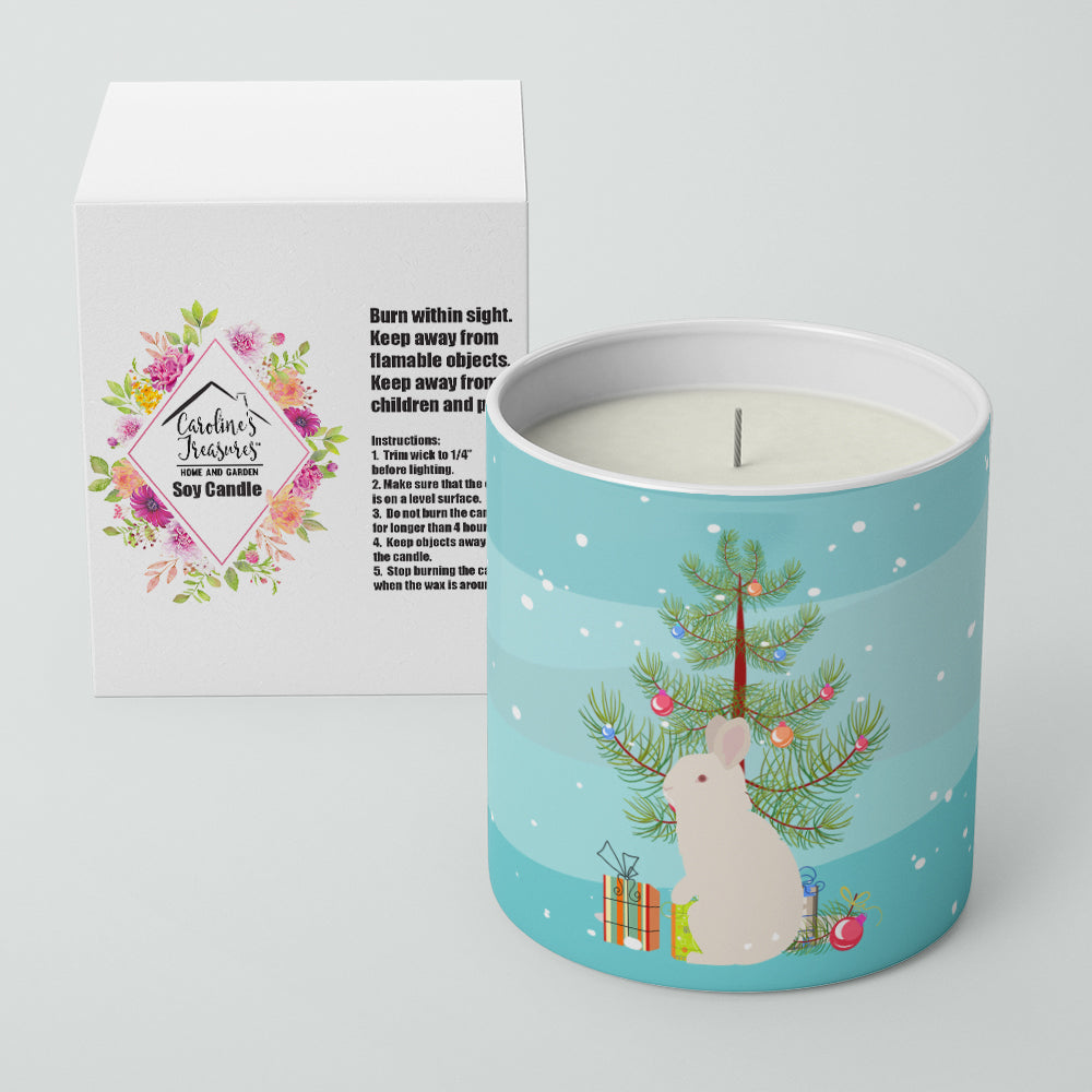 New Zealand White Rabbit Christmas 10 oz Decorative Soy Candle - the-store.com